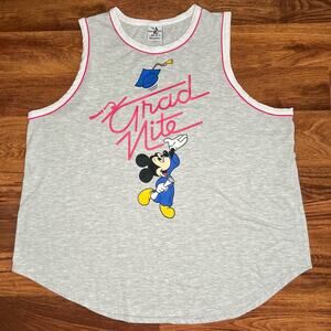 Disney Parks Retro Grad Nite Mickey Cap and Gown Graphic Tank Size 1X